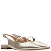 CLARKS WOMENS LOW HEEL SLING BACK SANDAL - CHAMPAGNE METALLIC